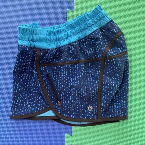Lululemon Tracker Short III Samba Snake Kayak Blue Hero Size 6 W7D51S workout - Picture 10 of 12